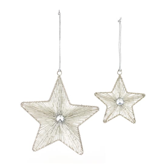 Iron &#x26; Glass Star Ornament Set